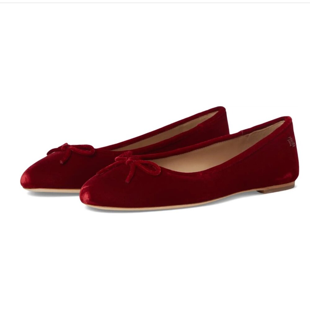 Lauren Ralph Lauren Jayna III Red Velvet Flats